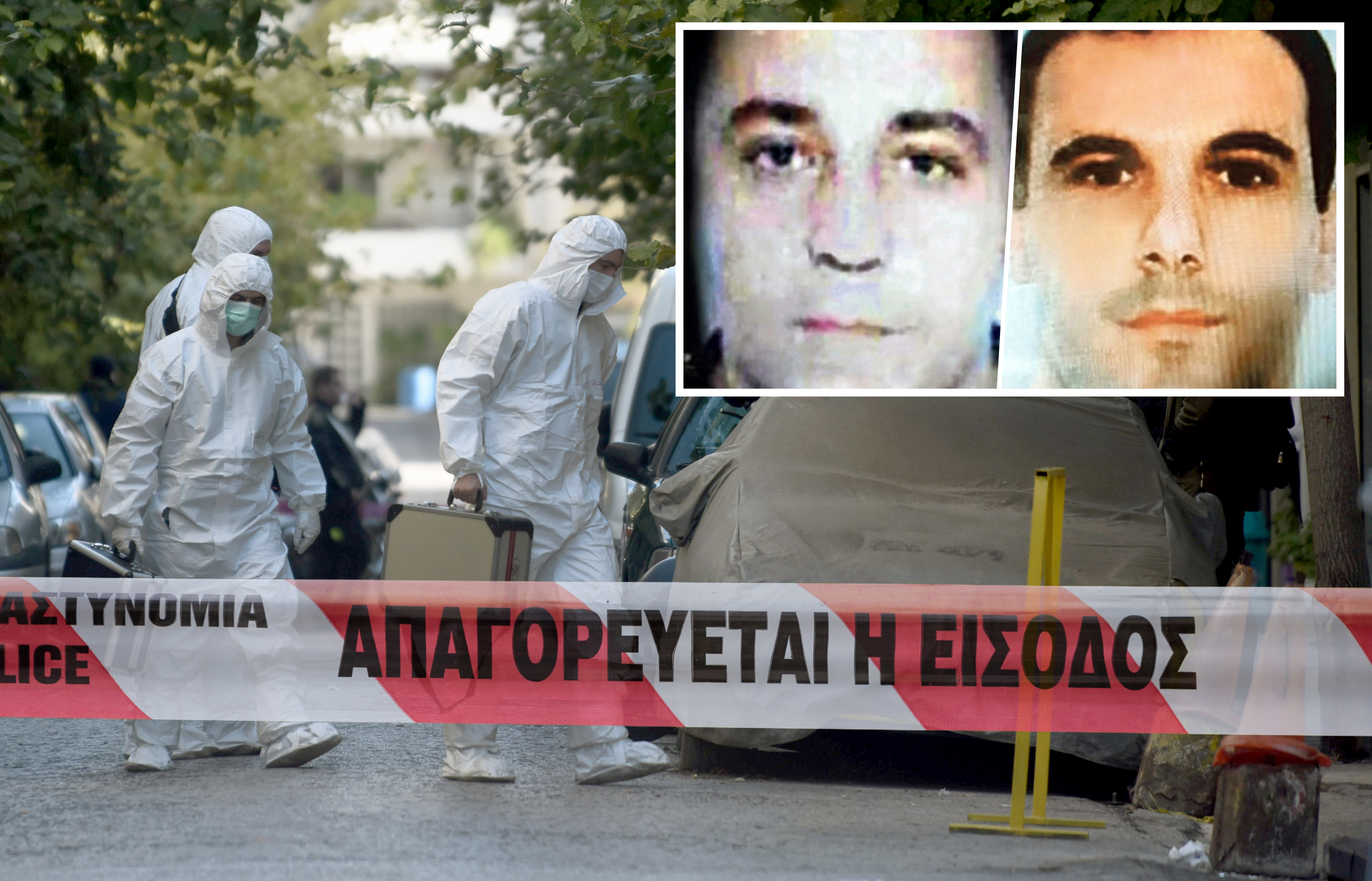 Athens, Greece - November 28, 2017: Greek counter-terrorism police expert investigates a house after an operation in Athens ubistvo Igor Dedović i Stevan Stamatović u Atini kombo