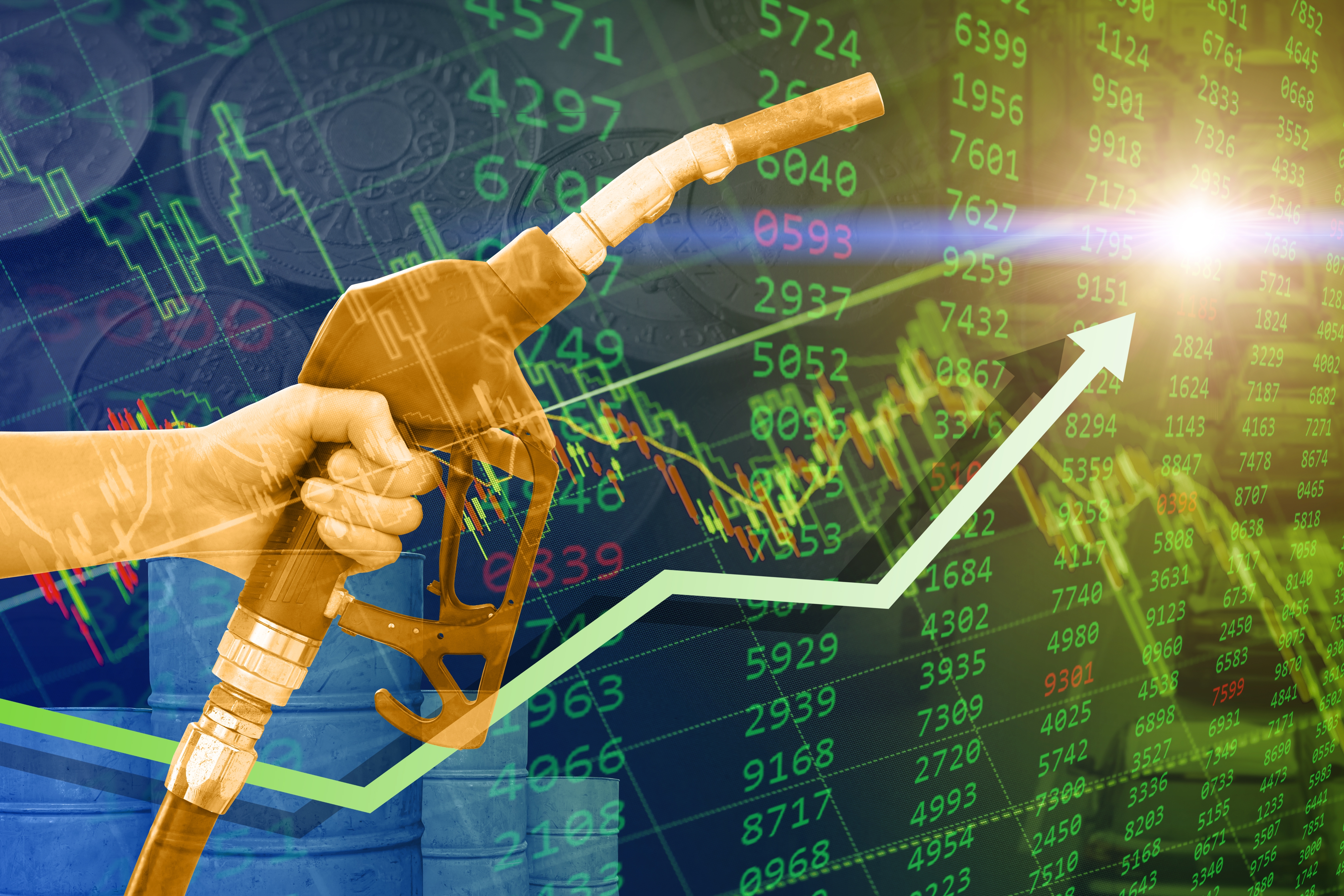 Crude,Oil,Retail,Price,Increase,Rise,High,Concept,,Green,Businees