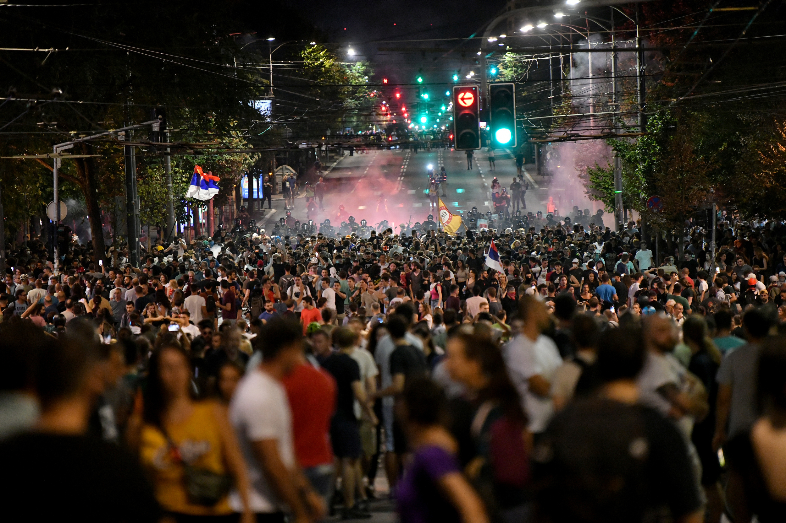 Beograd 15. avgust 2025. Protest studenata u blokadi I građana Srbije pod sloganom „Nismo vreća za udaranje“, protesti nakon brutalnog nasilja policije nad građanima  Slavija  Foto:Vladislav Mitić/Nova.rs
