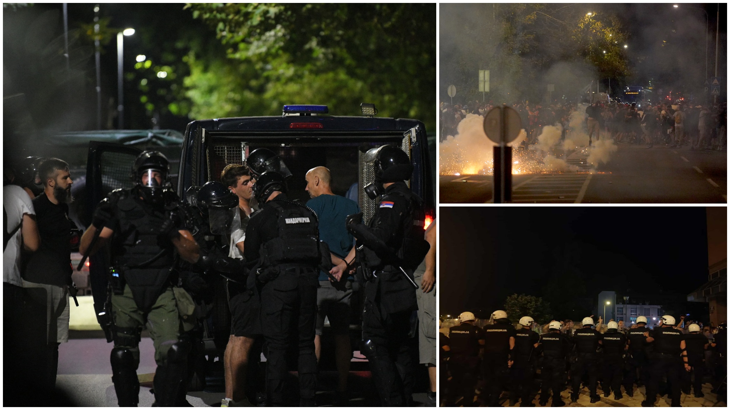 Valjevo, Beograd, Novi Sad, protest Srbija se umiriti ne može, kombo