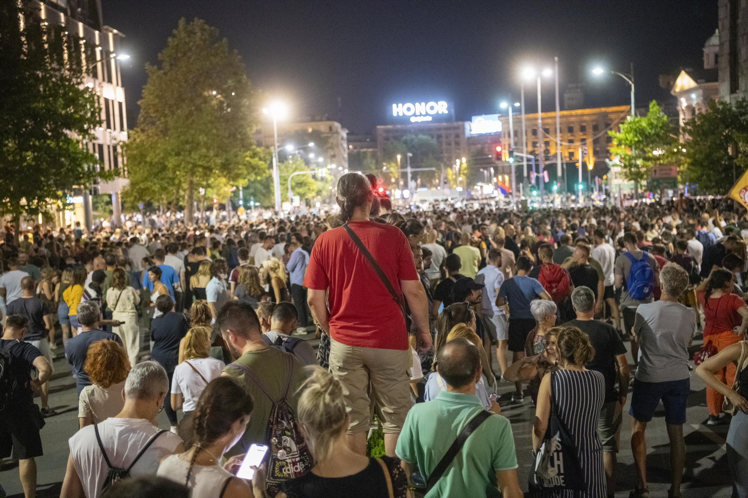 Beograd 13. avgust 2025. Protest „Srbijo, probudi se“ na koji su pozvali studenti u blokadi povodom napada na građane u Somboru, Vrbasu i Bačkoj Palanci  Foto:Vladislav Mitić/Nova.rs