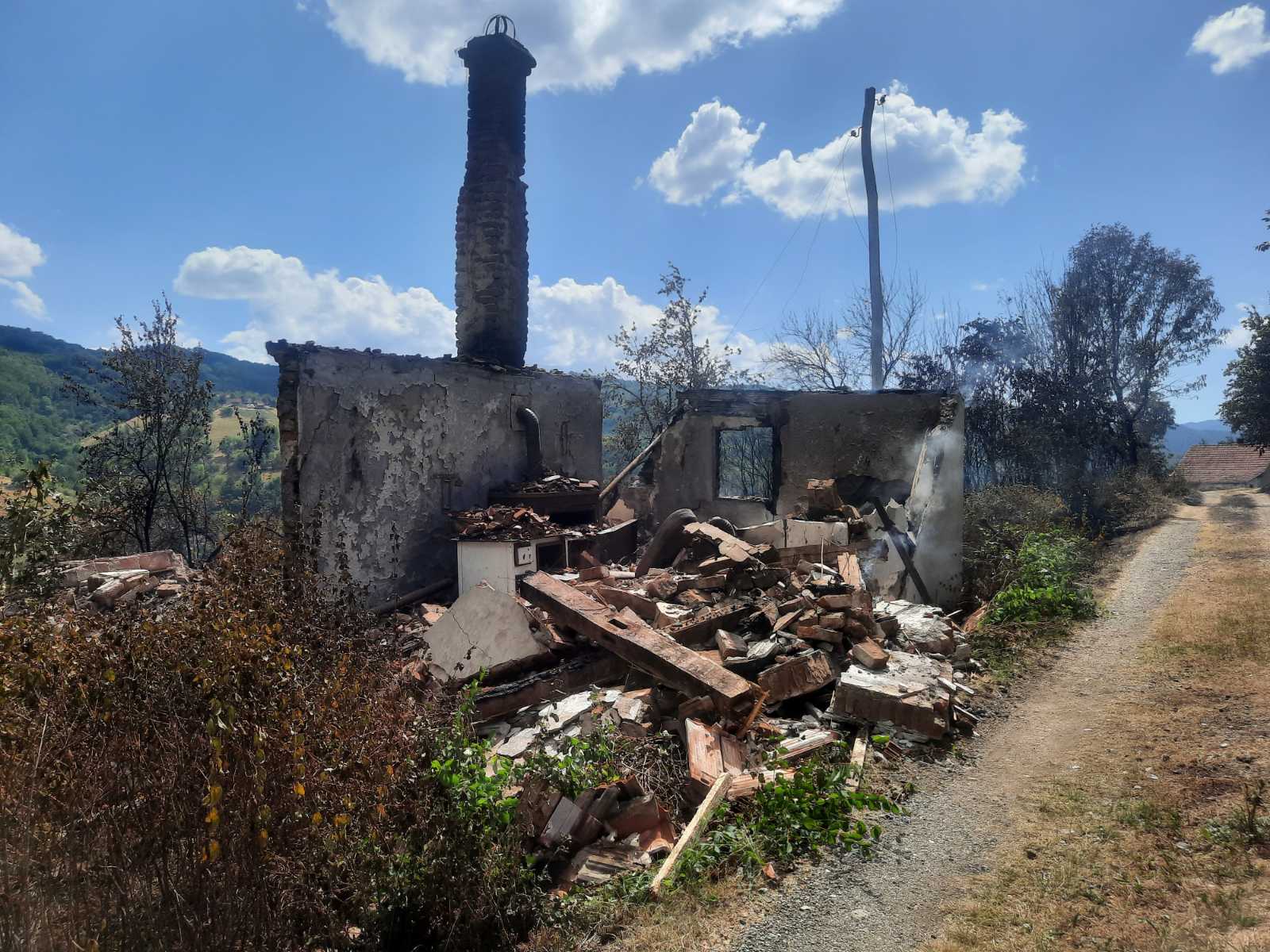 požar u selu bioska kod užica