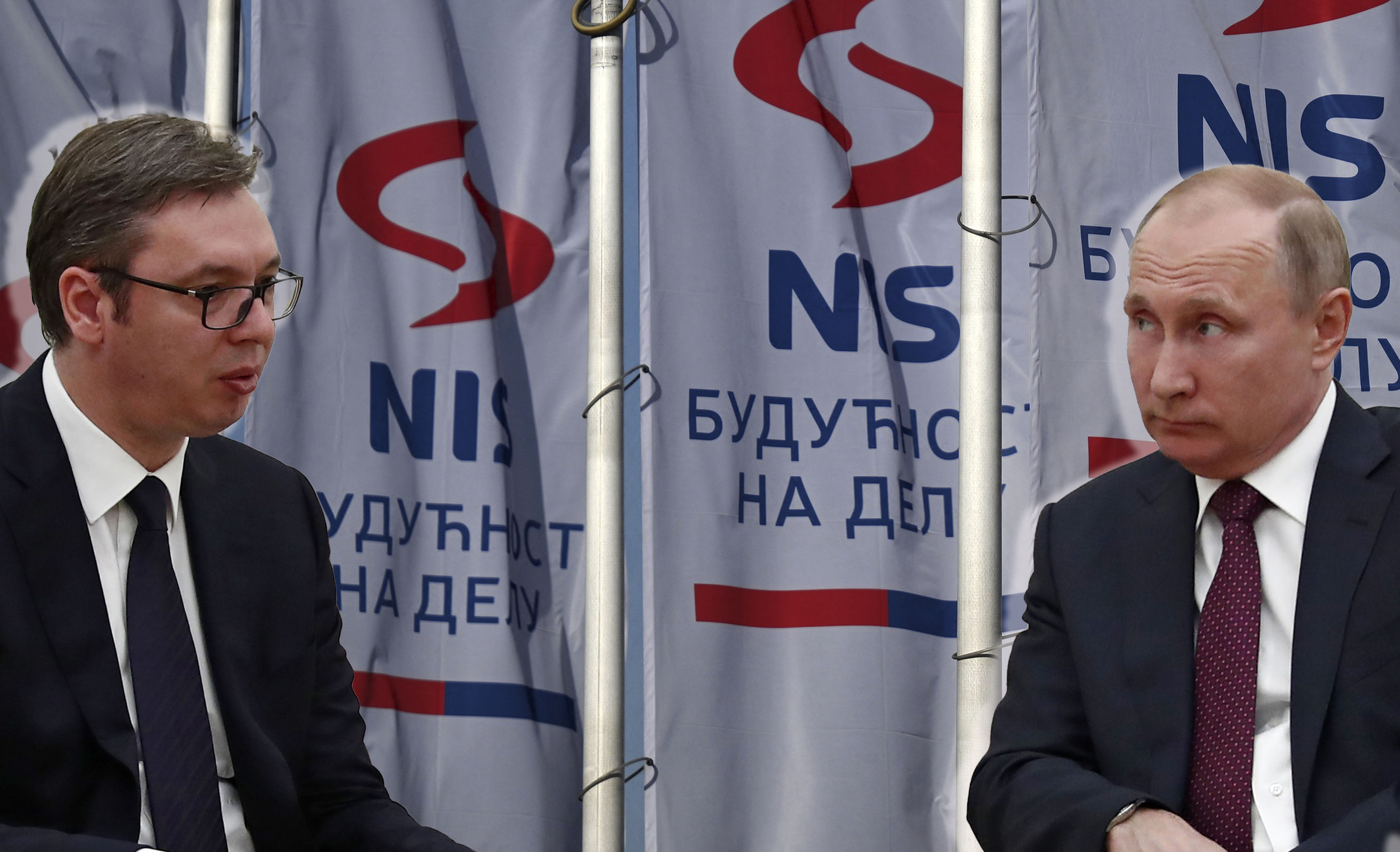 epa06720106 Serbian President Aleksandar Vucic (L) and Russian President Vladimir Putin (R) sit for their meeting in Moscow, Russia, 08 May 2018. Vucic on a working visit in Moscow.  EPA-EFE/SERGEI ILNITSKY / POOL