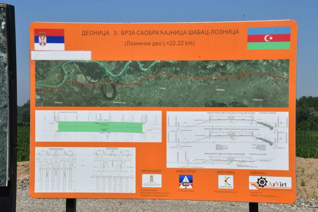 Tomislav Momirović, Toma Mona, u obilasku radova na brzoj saobraćajnici Šabac–Loznica u blizini mesta
Lešnica