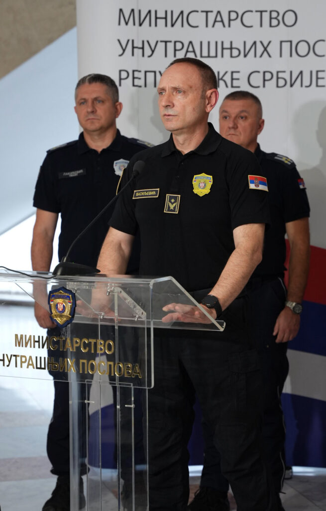 Dragan Vasiljević, direktor policije, general policije, konferencija za novinare, kzn, kzš, saopštenje povodom događaja u Novom Pazaru, Novi Pazar, DUNP Foto: MUP Srbije