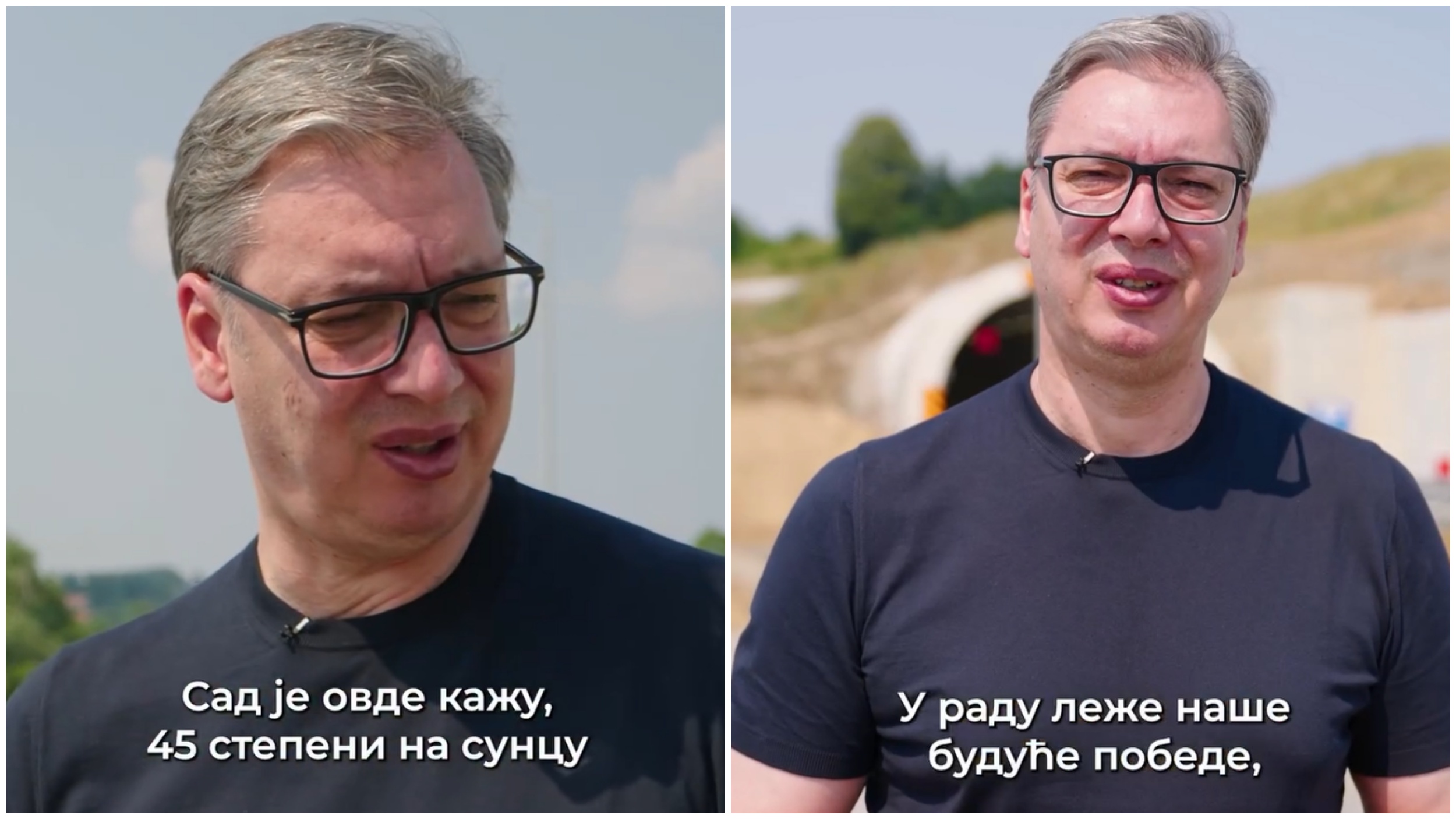 Aleksandar Vučić, auto-put, kombo Foto: Printscreen/Instagram/avucic