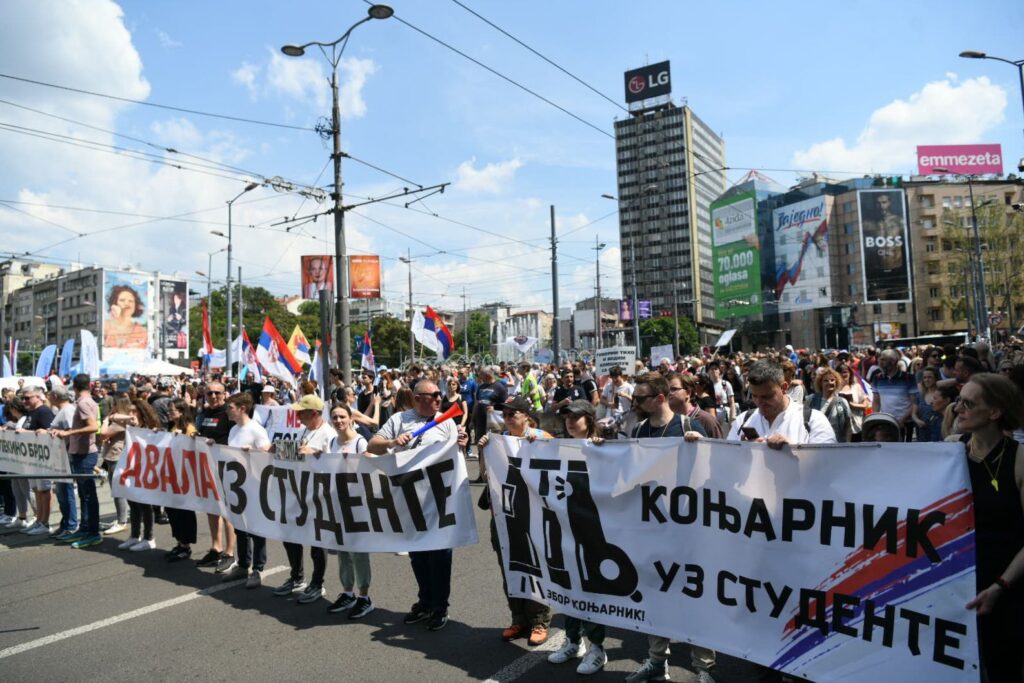 Beograd, 01.05.2025. Slavija, Međunarodni praznik rada, studenti i sindikati rada organizuju protest, skupovi u Beogradu, šetnja do Vlade Foto: Filip Krainčanić/Nova.rs