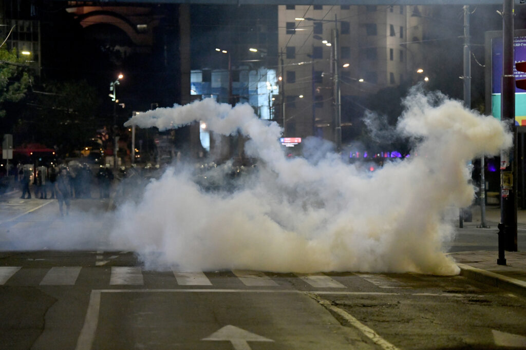 Beograd 15. avgust 2025. Protest studenata u blokadi I građana Srbije pod sloganom „Nismo vreća za udaranje“, protesti nakon brutalnog nasilja policije nad građanima  Slavija  Foto:Vladislav Mitić/Nova.rs