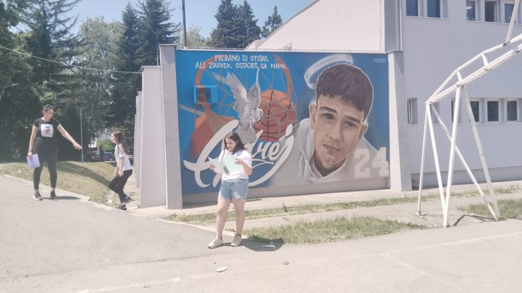 Niška Banja, mural nastradalom dečaku, Andrej Simić, ubijen Foto: Miljana Isailović/Nova.rs