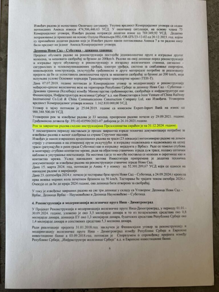 Izveštaj infrastruktura železnice Srbije dokument