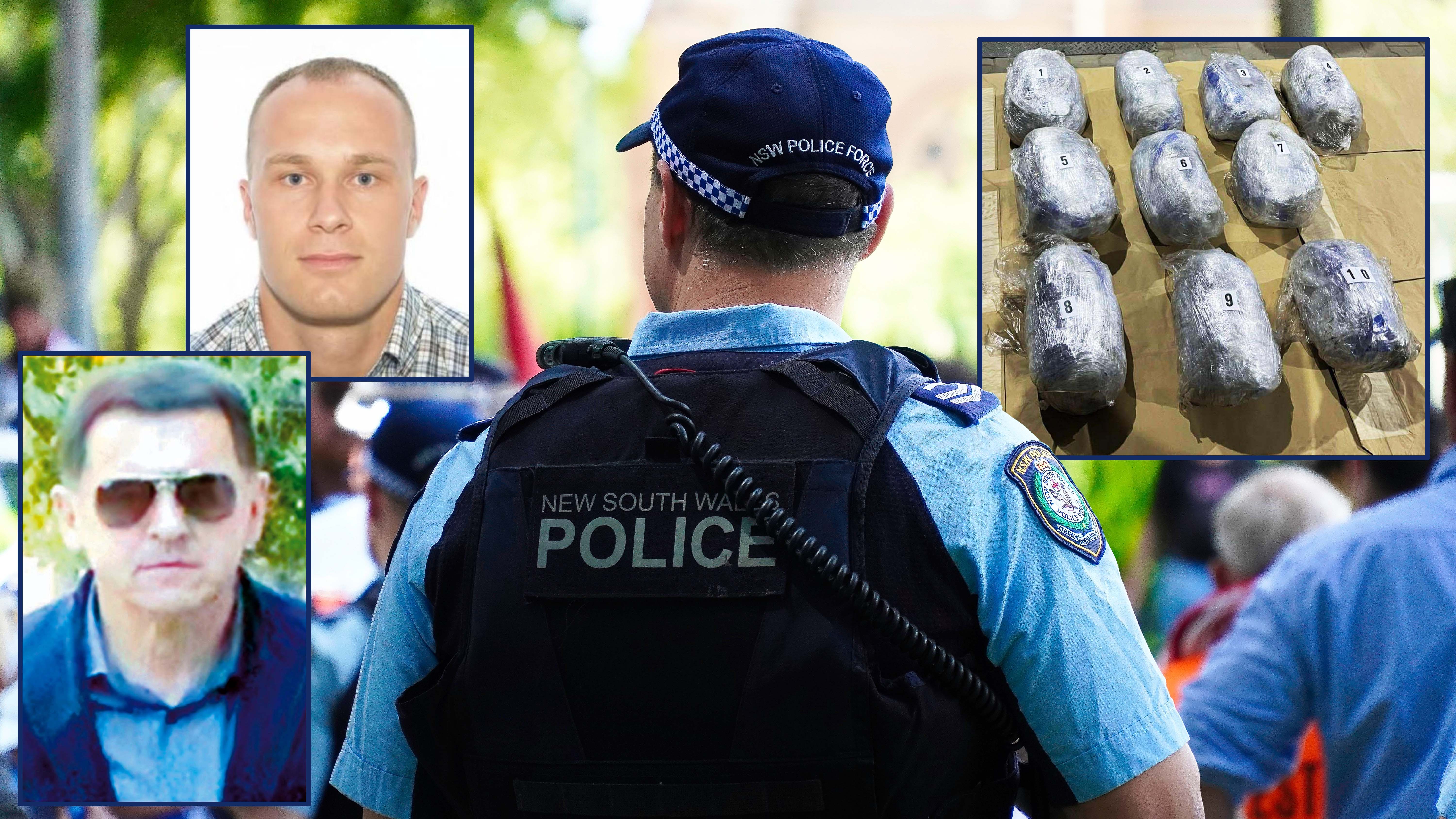 Sydney, NSW Australia - October 6 2024: Close up of a NSW Police officers uniform sleeve patch and his communication device.