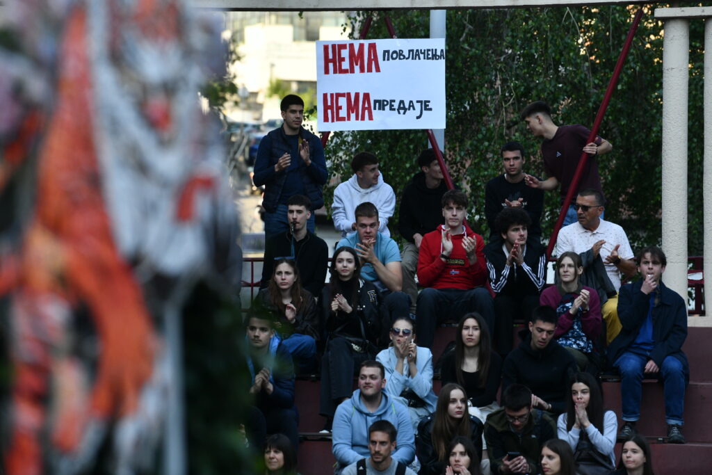 Beograd, 19.05.2025. Ekonomski fakultet, protest studenata protiv online nastave, , studentski protest Foto: Vesna Lalić/Nova.rs