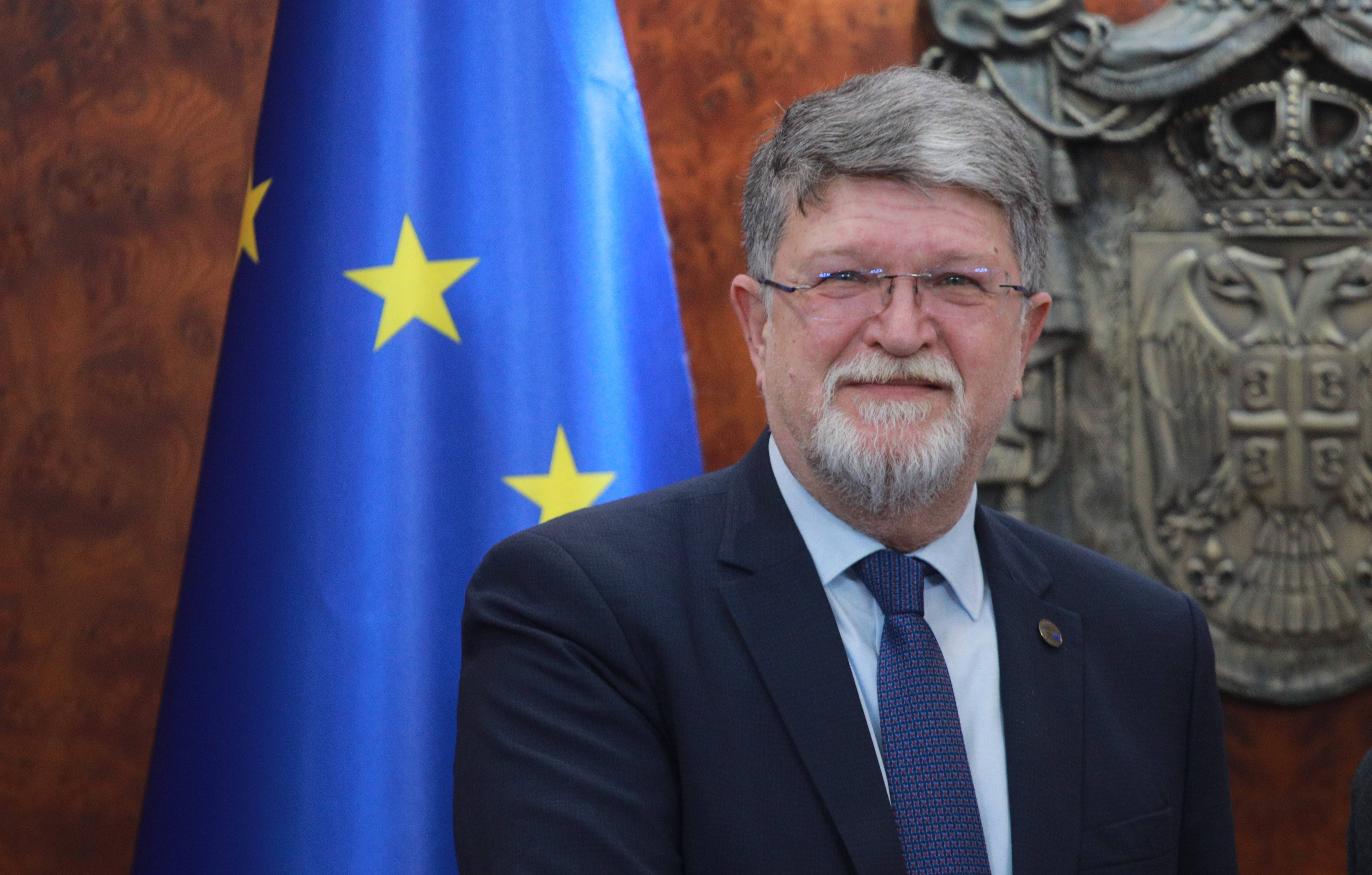 Beograd, 24.02.2025. - Ministarka za evropske integracije Tanja Miscevic i izvestilac Evropskog parlamenta za Srbiju Tonino Picula sastali su se danas u Vladi Sbije. (BETAPHOTO/MILOS MISKOV)