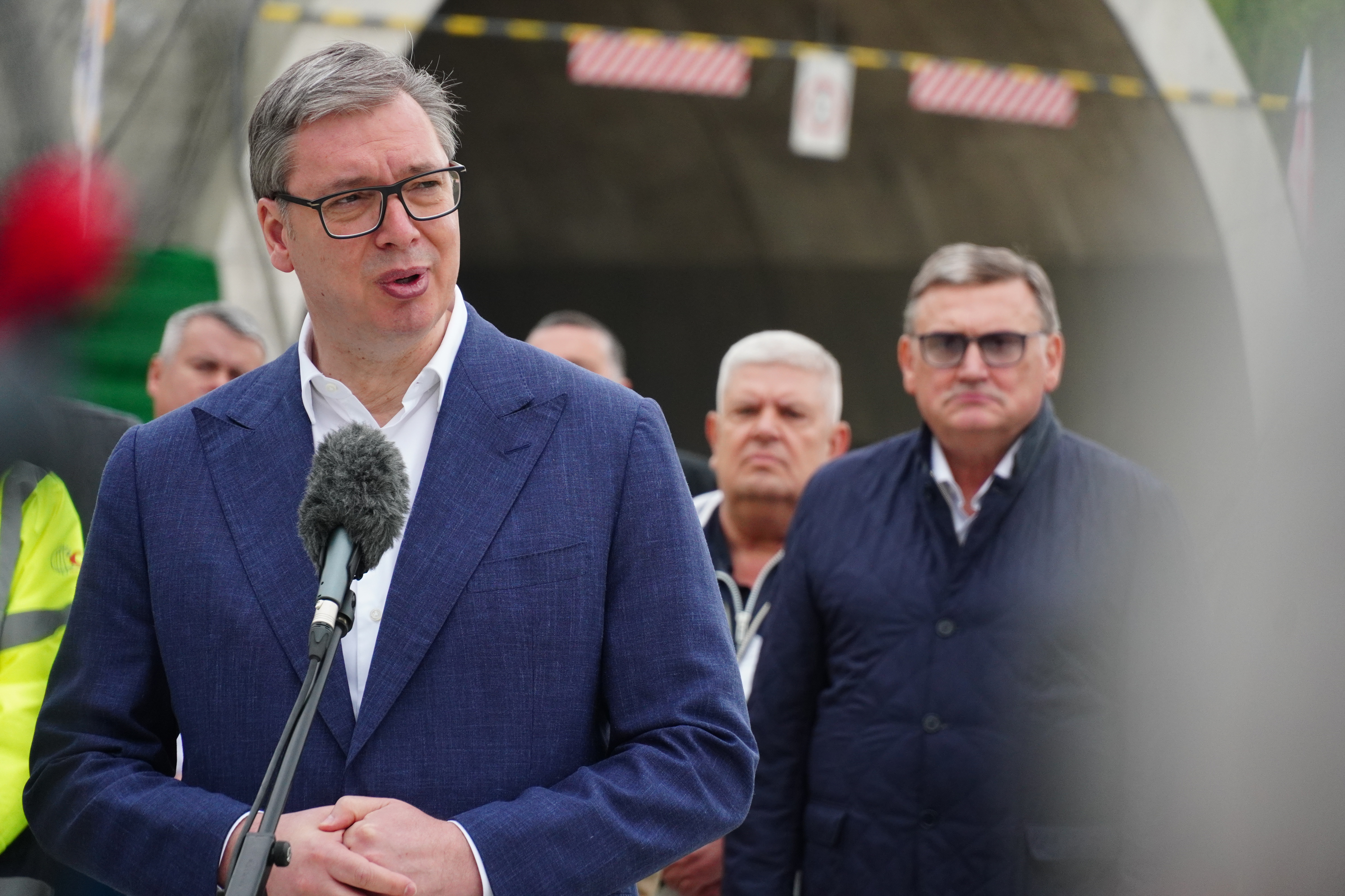The President of the Republic of Serbia, Aleksandar Vucic, visited the construction works on the E-763 Milos Veliki highway, Preljina–Pozega section.