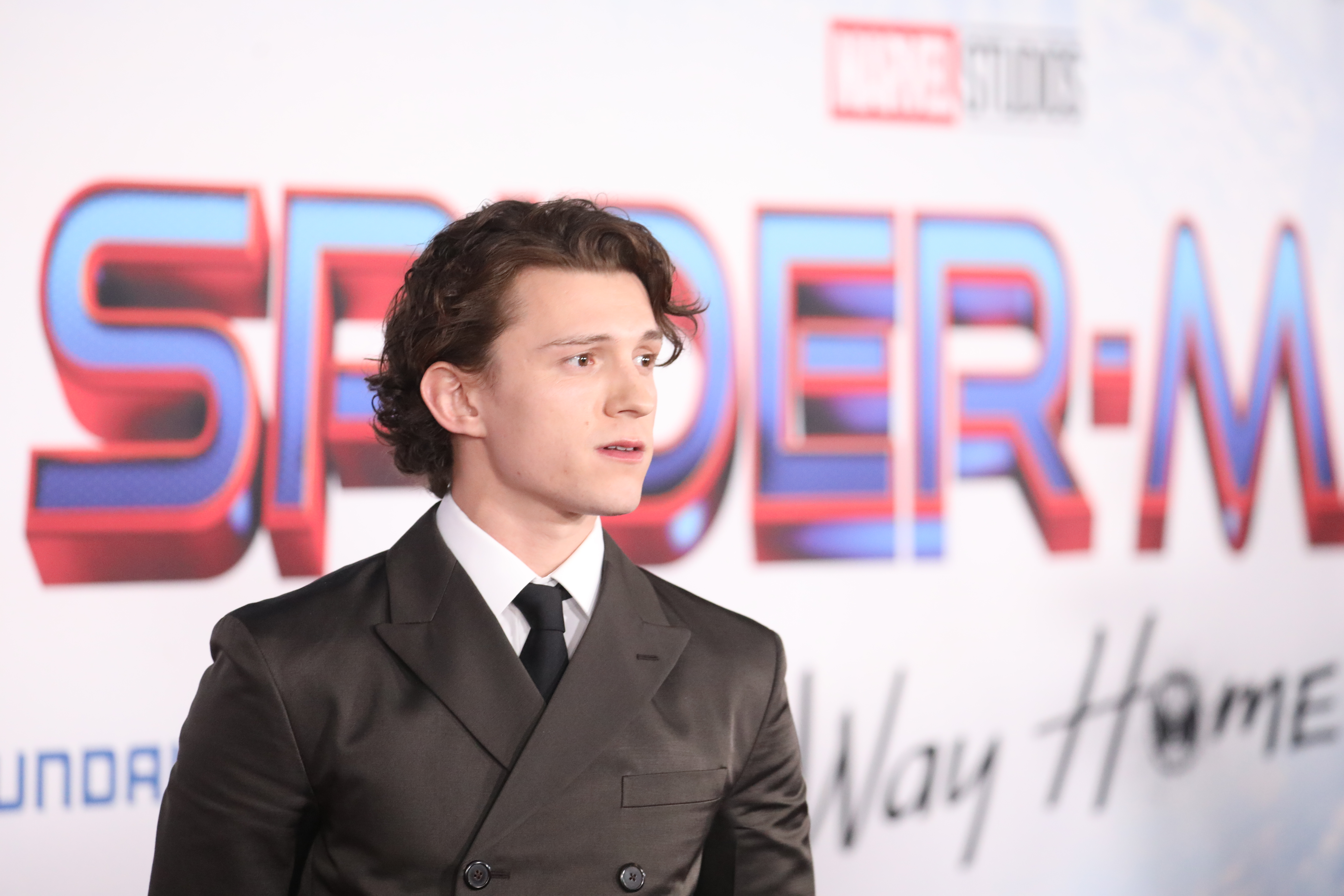 epa09640923 English actor Tom Holland poses on the red carpet prior to the premiere of Sony Pictures' 'Spider-Man: No Way Home' in Los Angeles, California, USA, 13 December 2021.  EPA-EFE/DAVID SWANSON