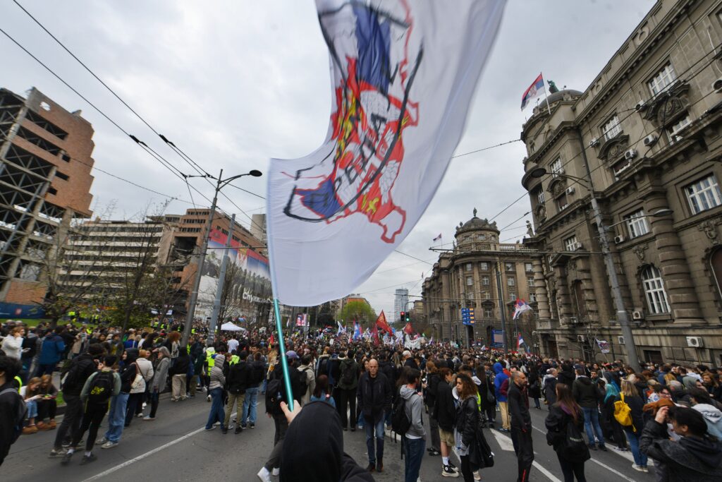 Beograd 24. mart 2025. Studenti u blokadi  protest ispred Generalstaba Protest za Generalštab Foto: Filip Krainčanić/Nova.rs