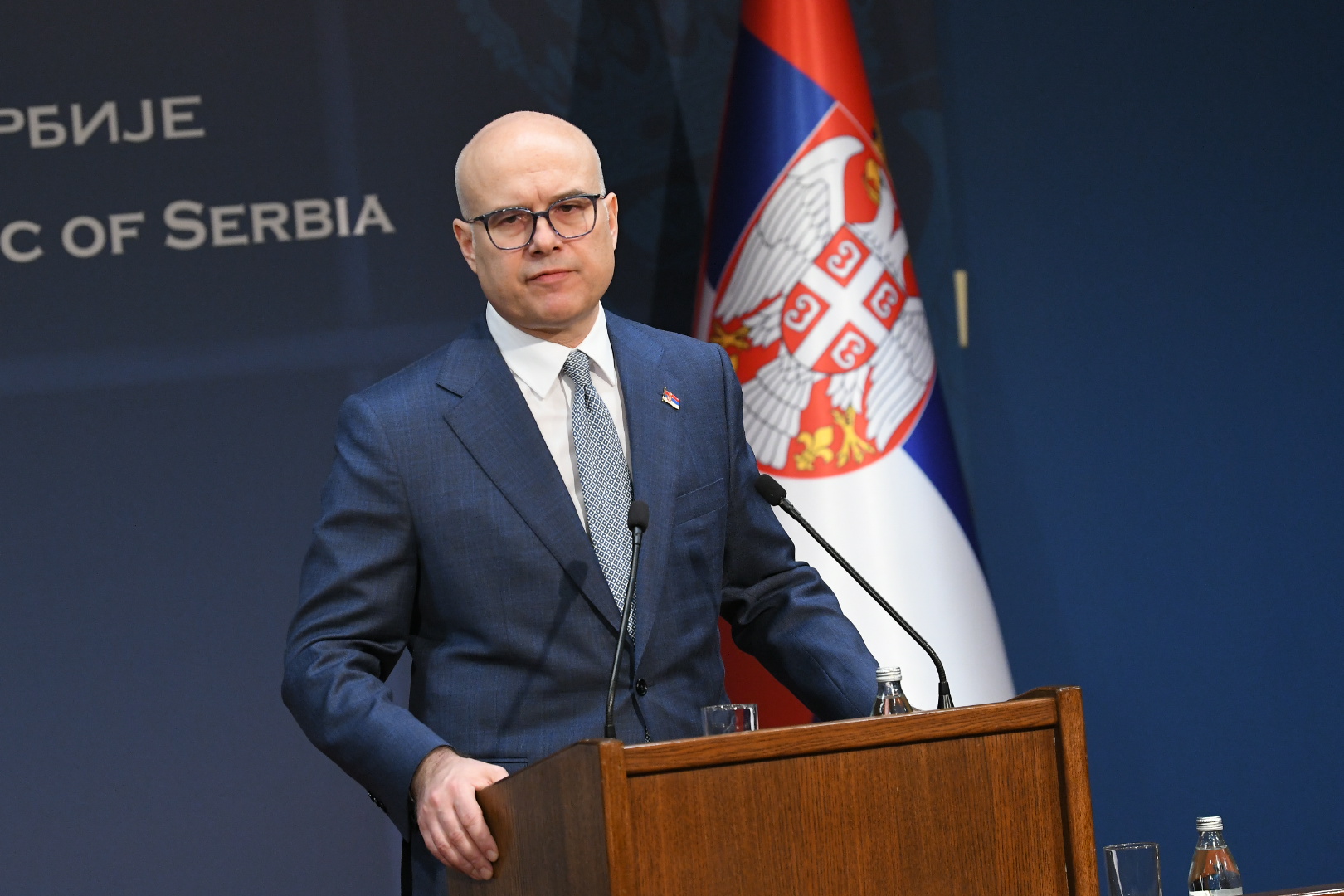 Beograd 28.01.2025  obraćanje, ostavka Miloš Vučević  foto amir hamzagic
