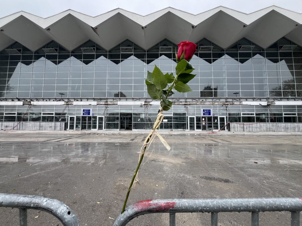 Novi Sad 01.04.2025. Pet meseci od tragedije na Železničkoj stanici u Novom Sadu, odavanje počasti nastradalima u padu nadstrešnice na Železničkoj stanici u Novom Sadu, paljenje sveća, pomen Foto: Nenad Mihajlović/Nova.rs BEZ POTPISA ilustracija, ruža