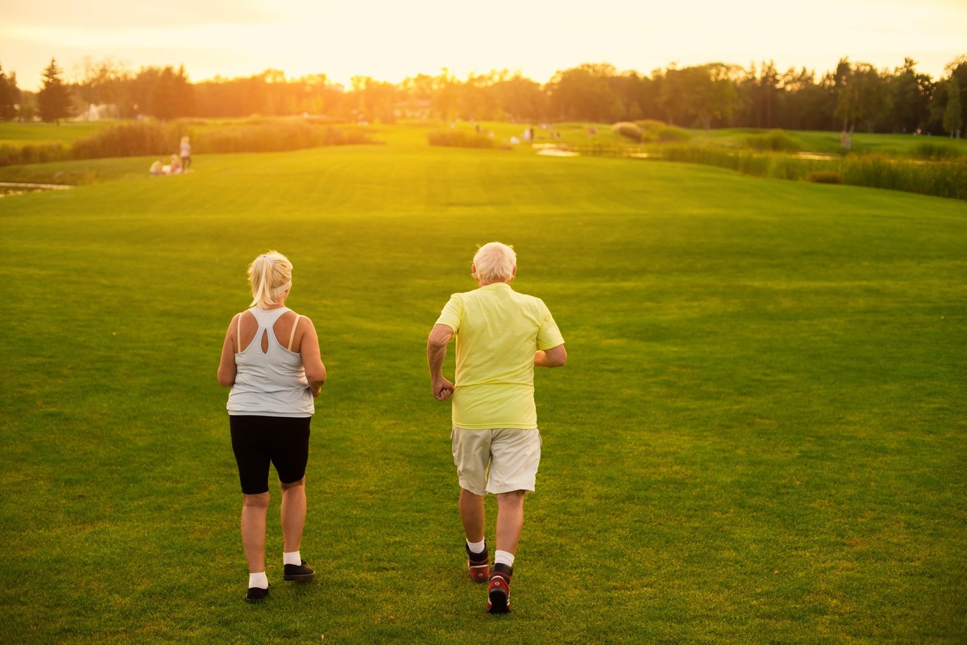 Back view of jogging couple. Elderly people in sport clothes. Morning starts from exercising. Remain healthy and active.,Image: 305743360, License: Royalty-free, Restrictions: , Model Release: yes, Credit line: Denys Kovtun / Alamy / Alamy / Profimedia
