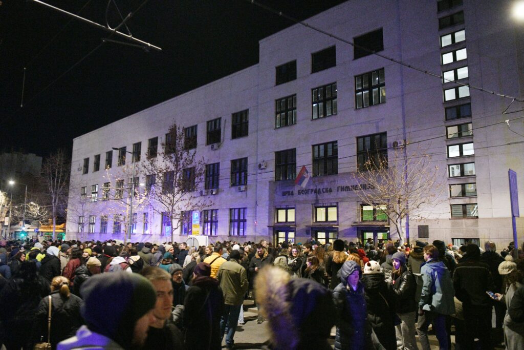 Beograd, 10.02.2025. Prva beogradska gimnazija, veliki protest, roditelji i đaci Foto: Filip Krainčanić/Nova.rs