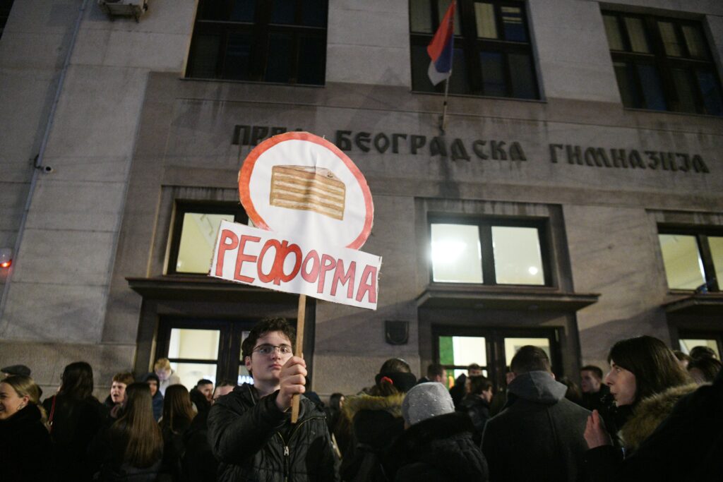 Beograd, 10.02.2025. Prva beogradska gimnazija, veliki protest, roditelji i đaci Foto: Filip Krainčanić/Nova.rs