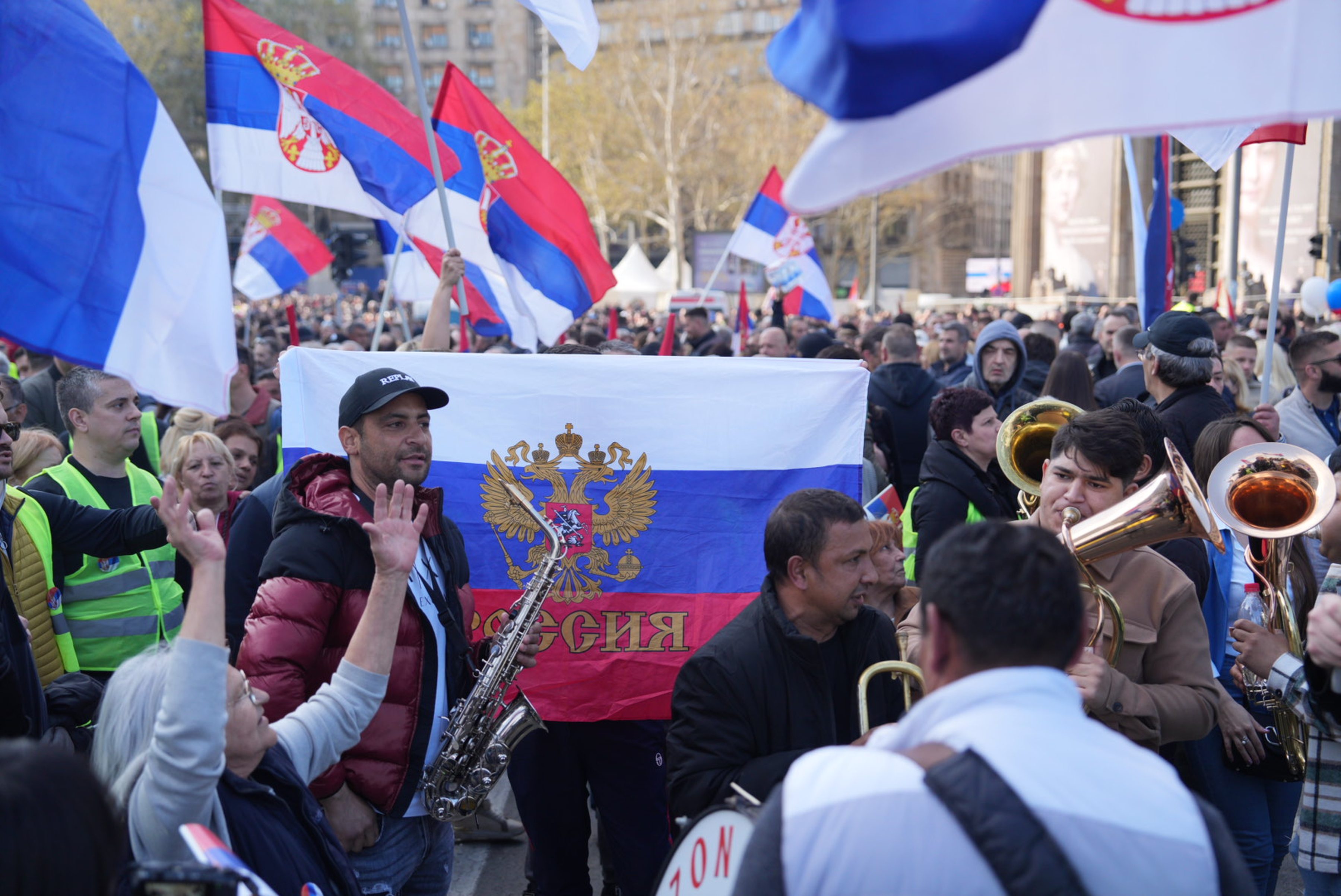 The second day of the three-day rally of the Movement for the People and the State "We will not give up Serbia!".Drugi dan trodnevnog skupa Pokreta za narod i drzavu "Ne damo Srbiju!".