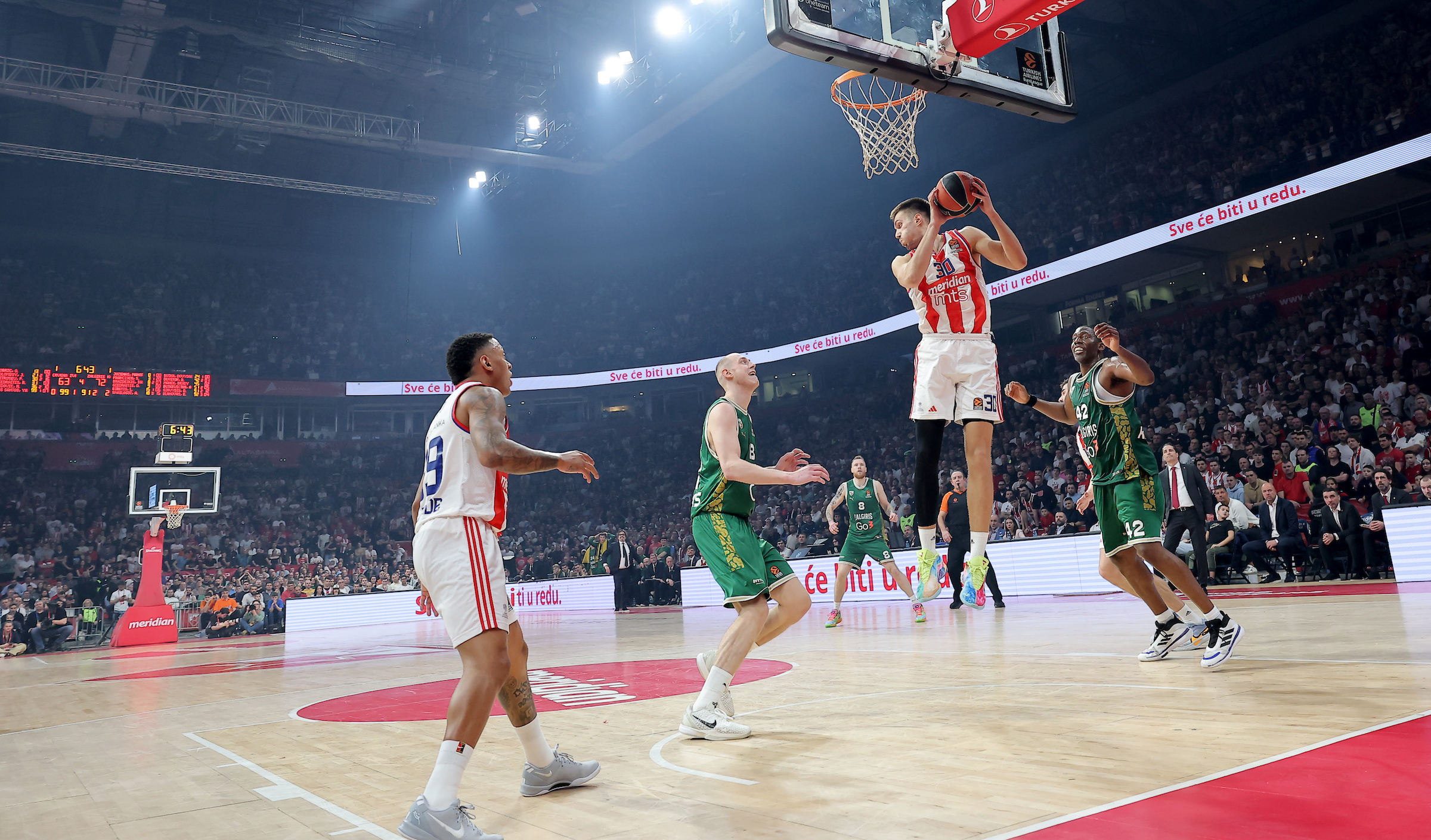 Filip Petrusev Crvena Zvezda v Zalgiris, Euroleague basketball round 27, season 2024/2025 ,Belgrade, Serbia, 27.2.2025.
 (credit image &amp; photo: Pedja Milosavljevic / STARSPORT)