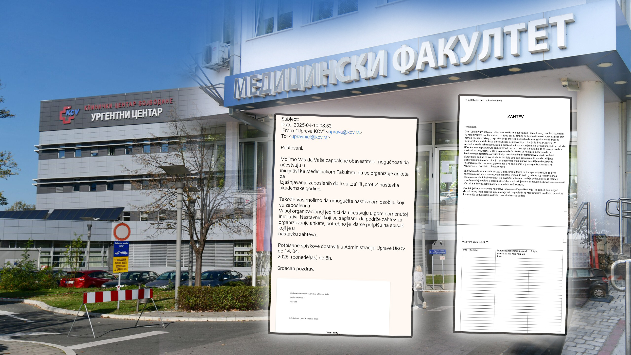 Novi Sad 02.11.2024. Klinički centar Vojvodine, Urgentni centar, zgrada Foto: Filip Krainčanić/Nova.rs u fokus ova dva dopisa i Medicinski fakultet u Novom Sadu i ako staje Klinički centar Vojvodine