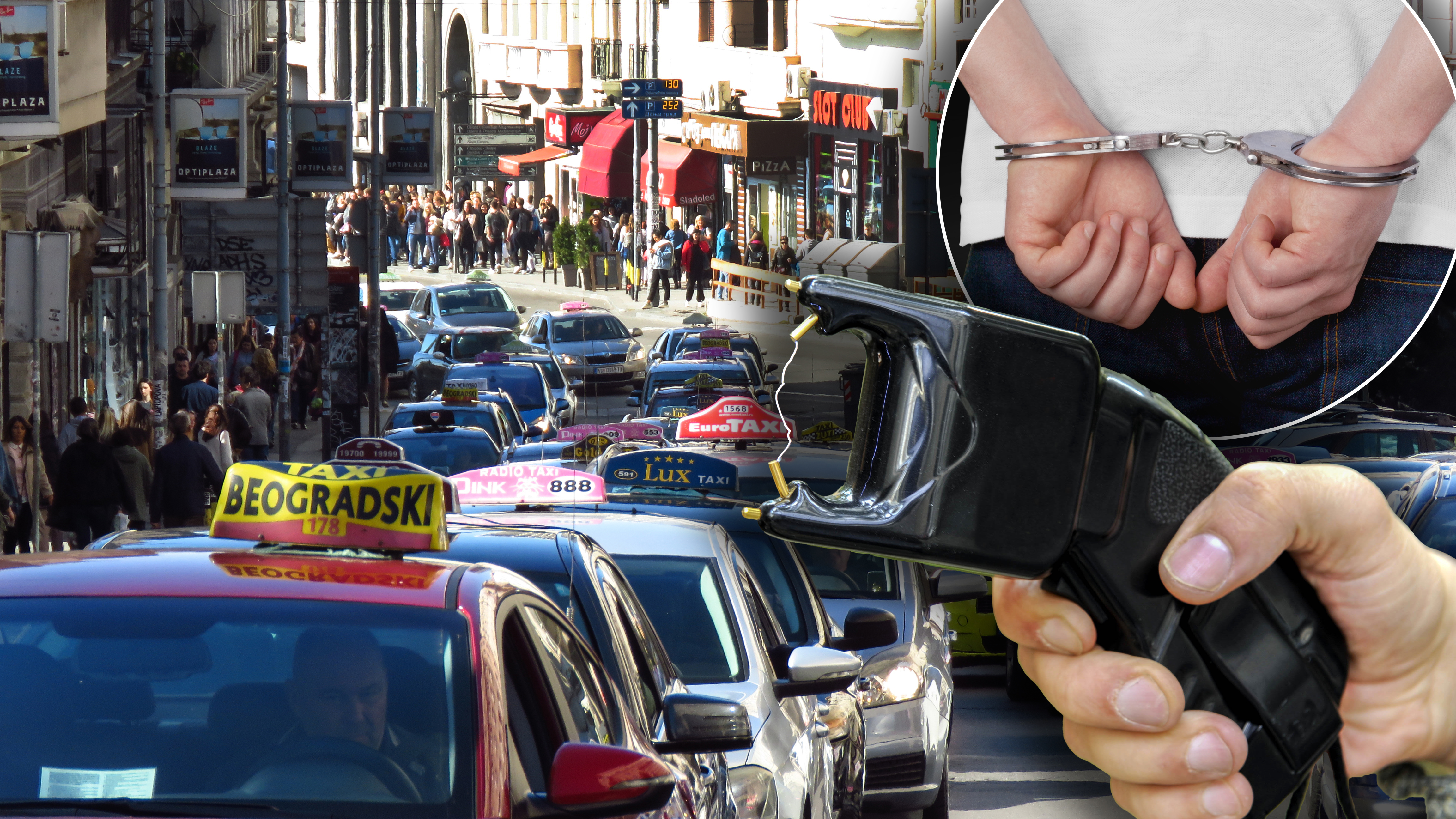 Taksista, Novi Beograd, pljačka, elektro šoker, hapšenje, kombo