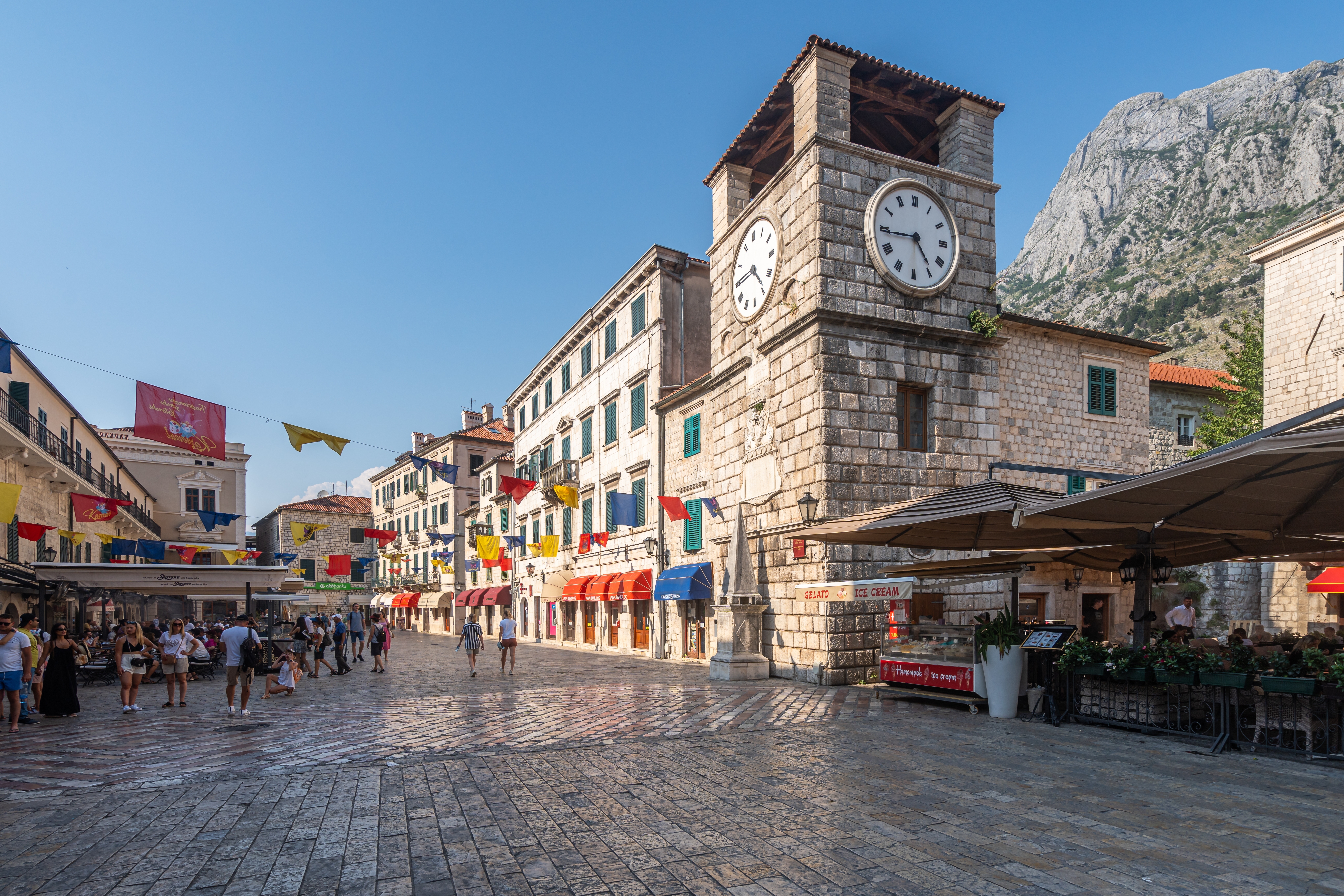 Kotor,,Montenegro,,August,14,,2023.,Clock,Tower,In,The,Heart