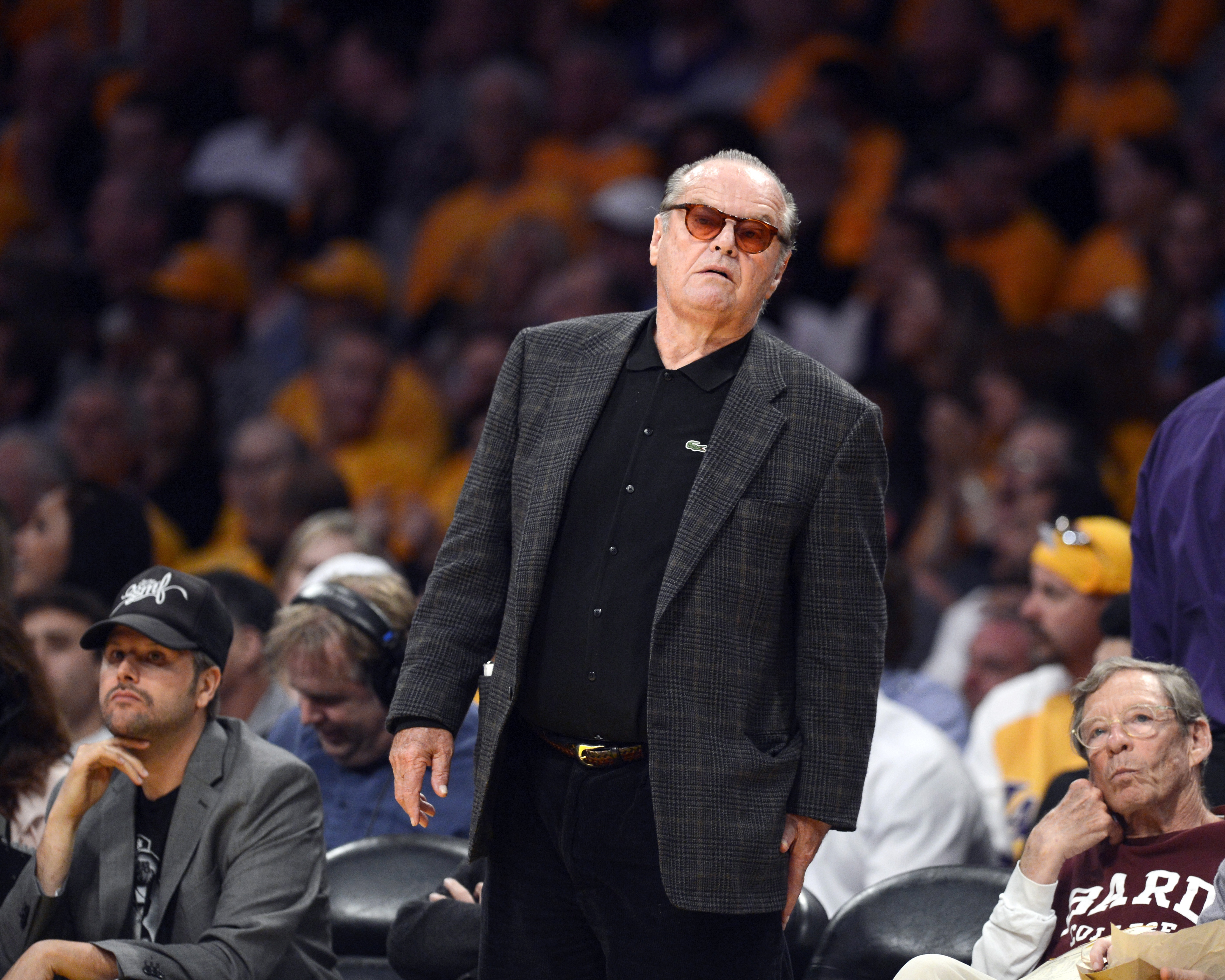 Celebrities attend the Oklahoma City Thunder at Los Angeles Lakers game