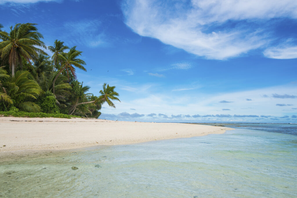 White sand beach and turquoise water, Marine National Park, Tuvalu,Image: 585794607, License: Royalty-free, Restrictions: , Model Release: no, Credit line: Michael Runkel / imageBROKER / Profimedia