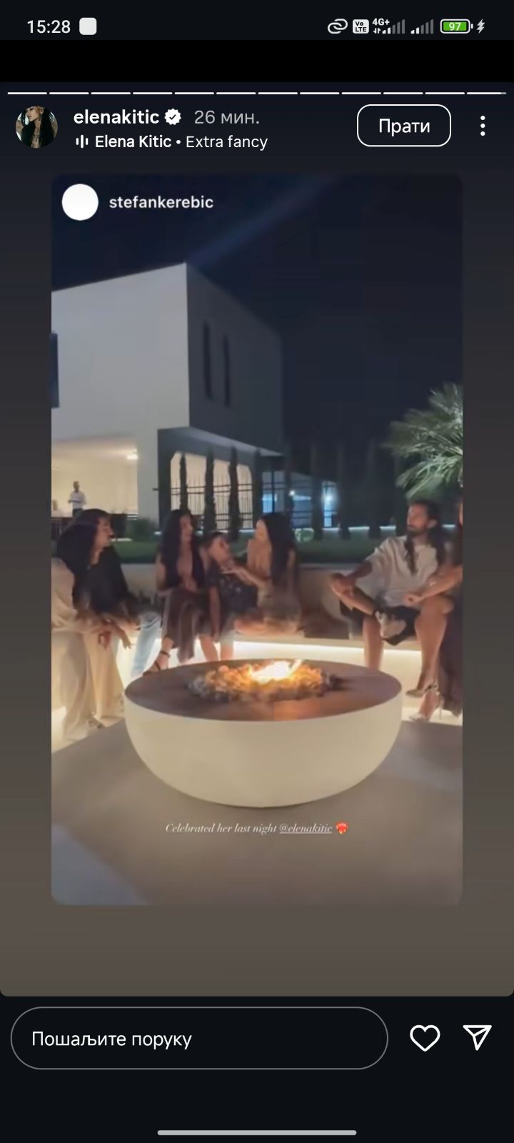 Foto: Printskrin Instagram story elenakitić / Elena Kitić