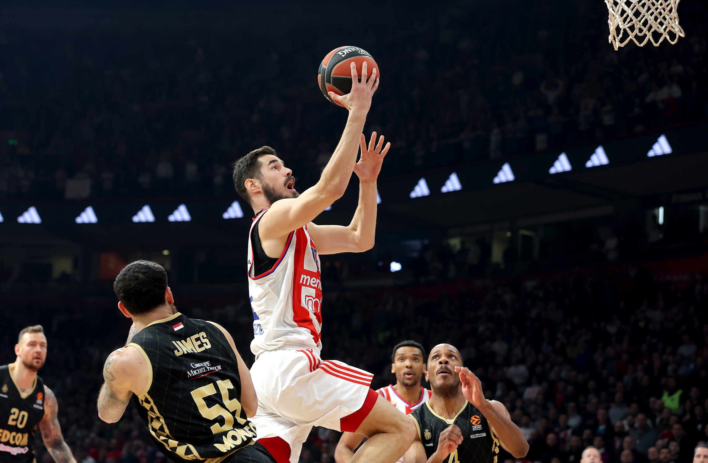 during Euroleague basketball match between Crvena Zvezda (Red Star) and Monaco in Belgrade, Serbia on Jan. 17, 2025.
photo: Pedja Milosavljevic/STARSPORT