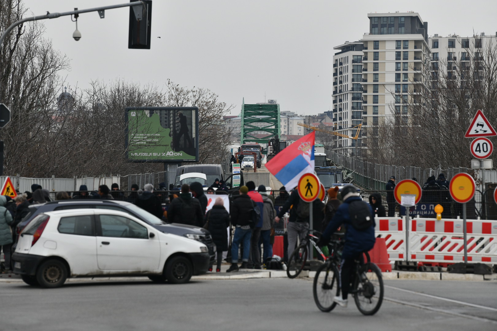 beograd 12.02 2025 most ostaje, blokada stari savski most