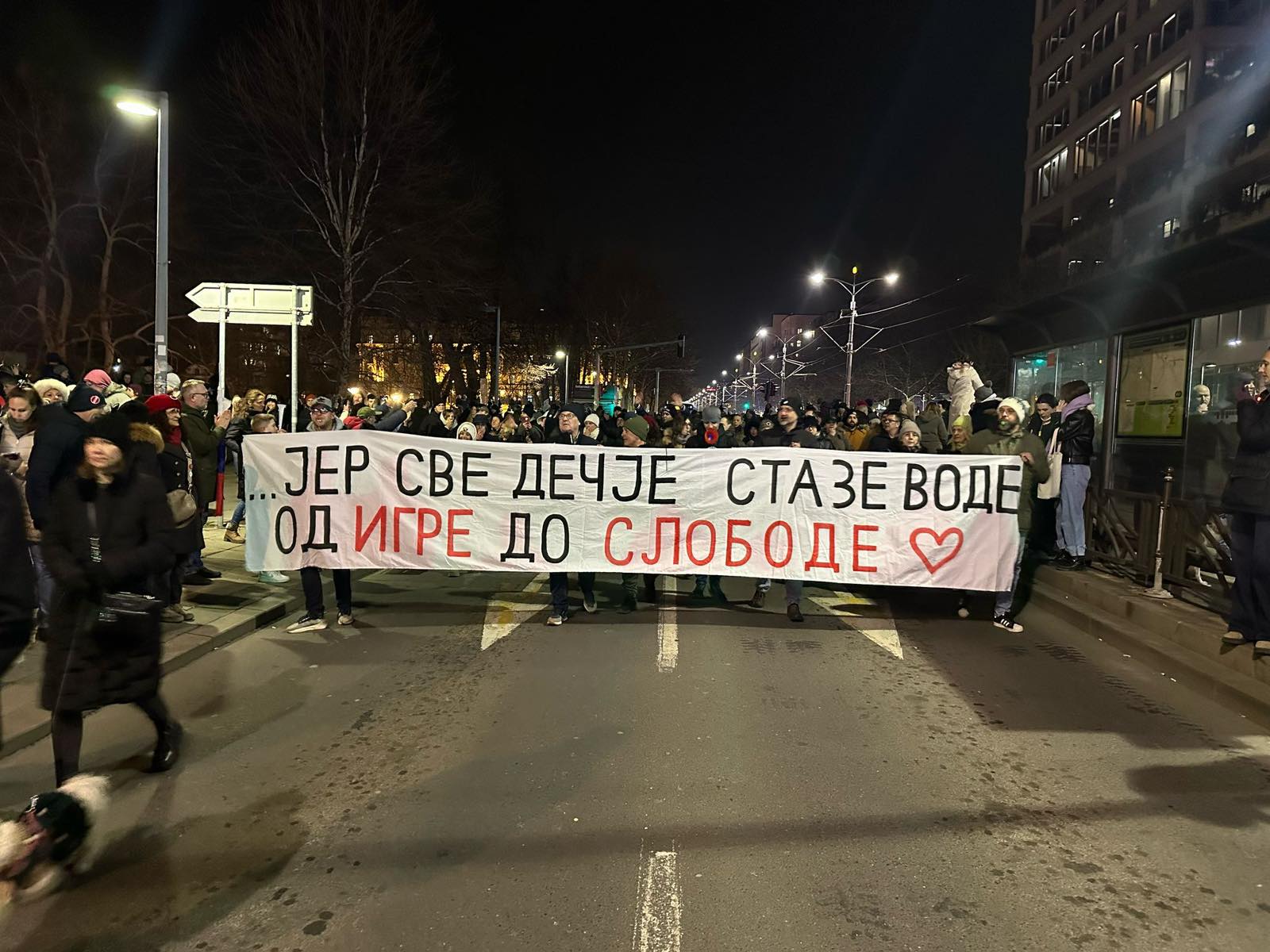 Vukov spomenik
Beograd 20.02.2025. Protestna šetnja Sretnimo se kod Vuka.  Protest Beogradskih opština. U Beogradu sa više lokacija kreću građani da bi se sreli kod Vukovog spomenika