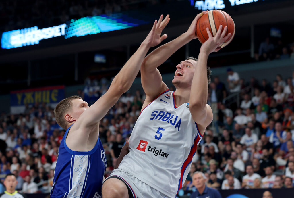 Serbia's during FIBA Eurobasket 2025 round of 16 basketball match between Serbia and Finland on Sept. 6, 2025. in Riga, Latvia.
(photo by Pedja Milosavljevic/STARSPORT ©)