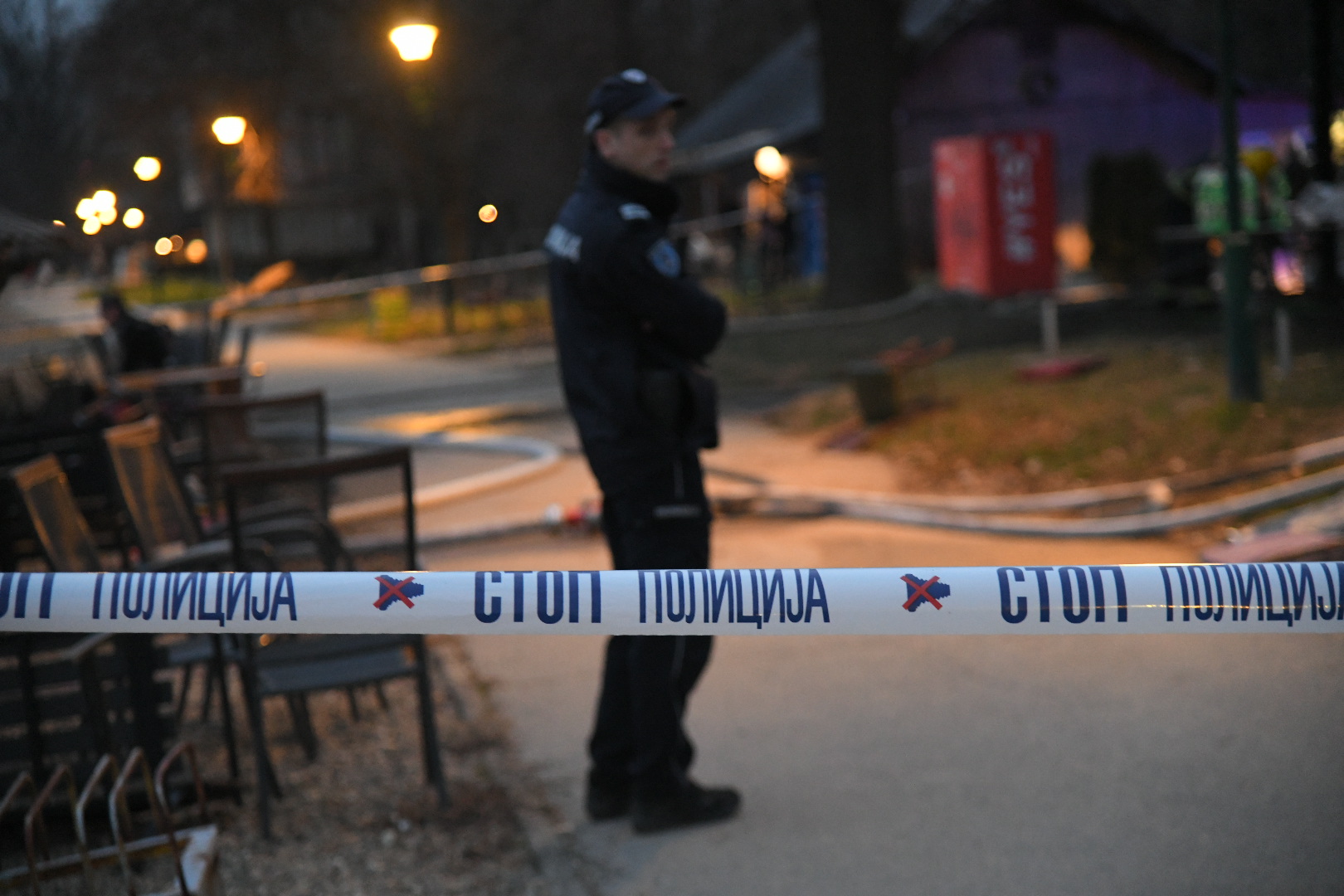 Beograd 14. februar 2022. Pozar Ada Ciganlija, policija policijska traka ilustracija FotoNemanja Jovanović/Nova.rs