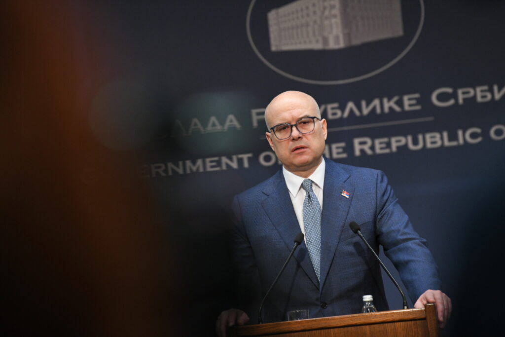 Beograd 28.01.2025  obraćanje, ostavka Miloš Vučević  foto amir hamzagic