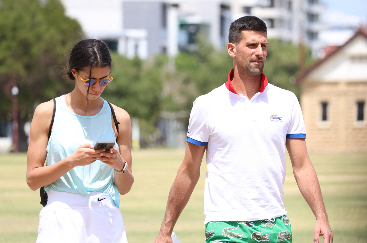 Novak Djokovic and team Serbia arrive back from Rottnest Island