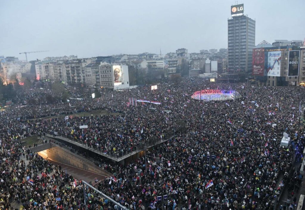 Protest "15 za 15" na Slaviji, Foto: Vladislav Mitić Beograd, 15.03.2025. Protest 15. za 15, veliki studentski protest u Beogradu
