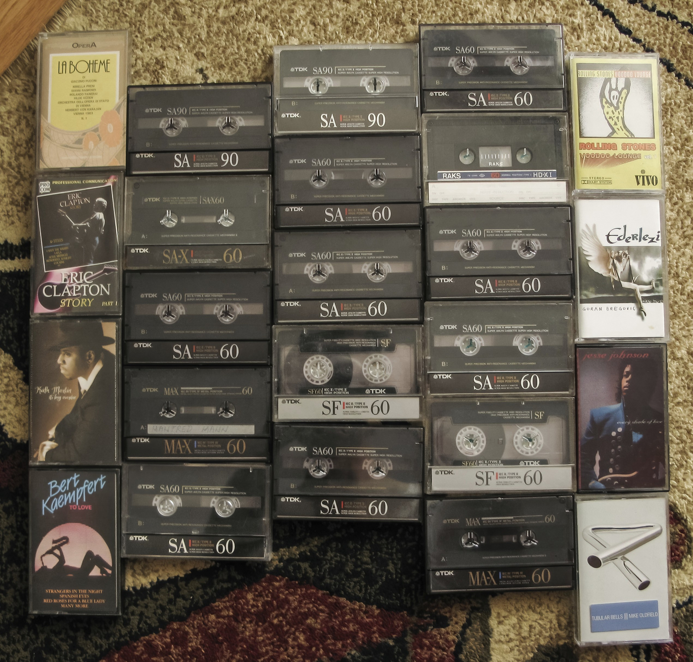 Giurgiu, Romania - March 15, 2005. Audio cassette collection, top view,Image: 1023813885, License: Rights-managed, Restrictions: , Model Release: no, Credit line: Opreanu Roberto Sorin / imageBROKER / Profimedia