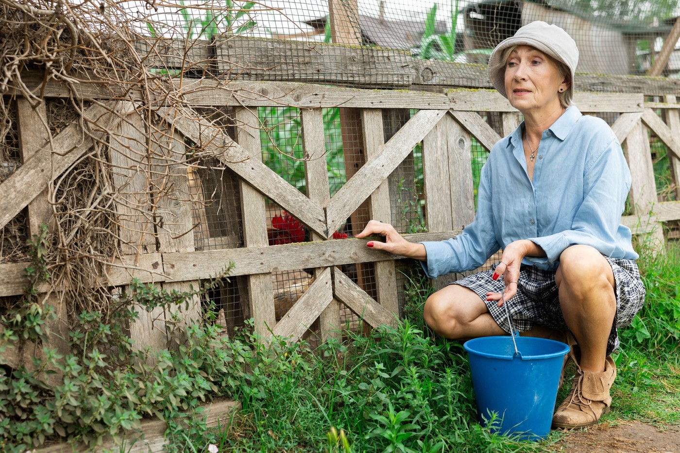 Elderly woman farm owner posing against the backdrop of a village house,Image: 973642564, License: Royalty-free, Restrictions: , Model Release: no, Credit line: Iakov Filimonov / Alamy / Profimedia
