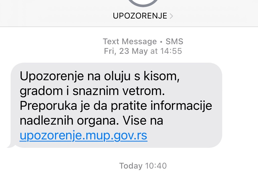 Upozorenje za nevreme