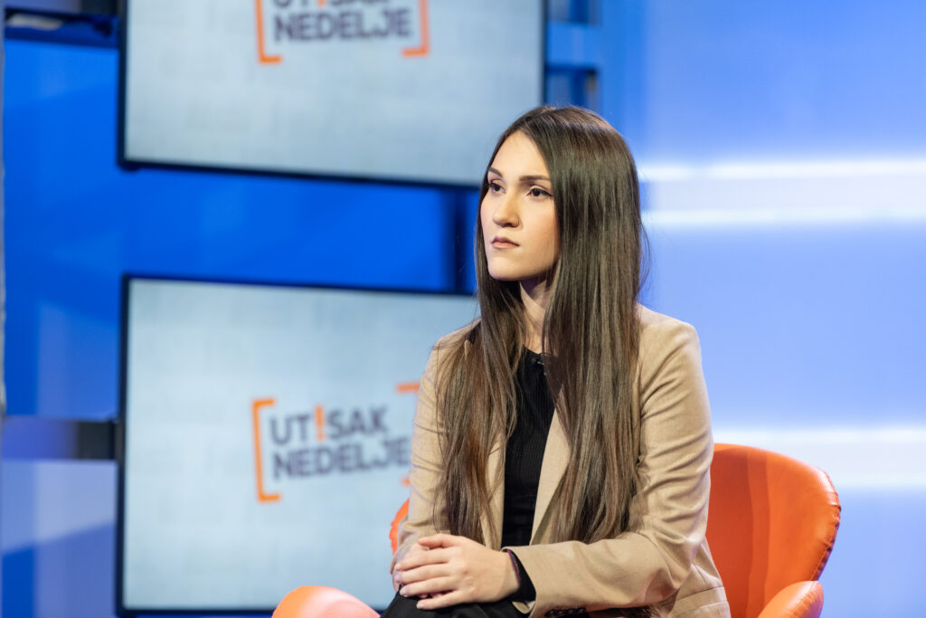 Anđela Jeremić, studentkinja, emisija Utisak nedelje Foto: Ivan Dinić/Nova