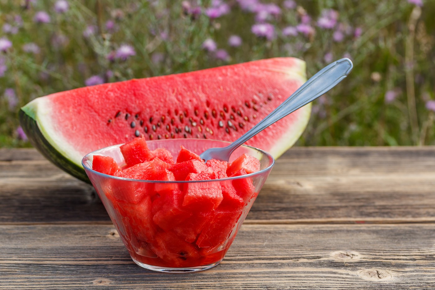 Cube of watermelon on a glass blow,Image: 522672222, License: Royalty-free, Restrictions: , Model Release: no, Credit line: Cseh Ioan / Panthermedia / Profimedia