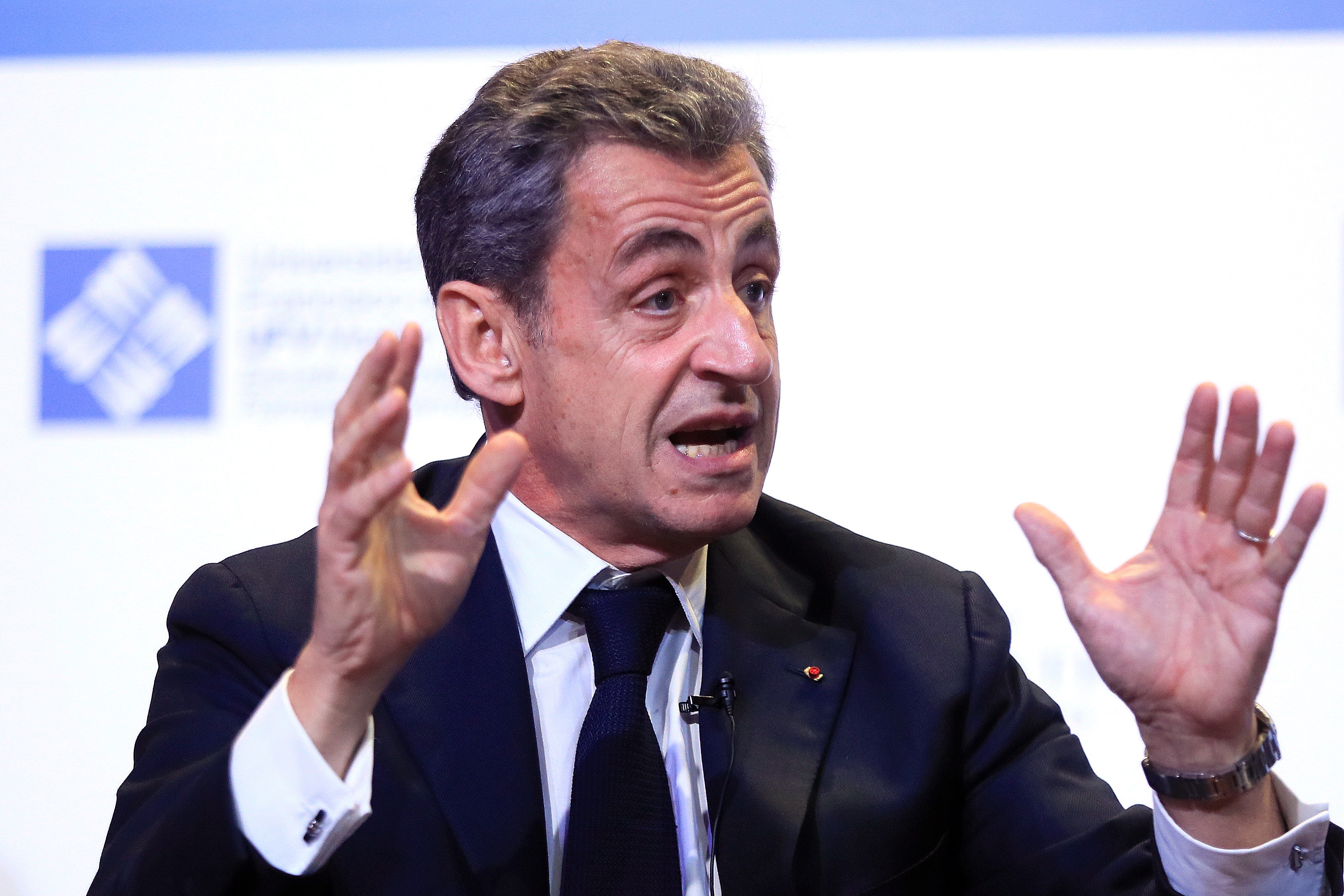 Sarkozy takes part in a conference on Europe in Madrid