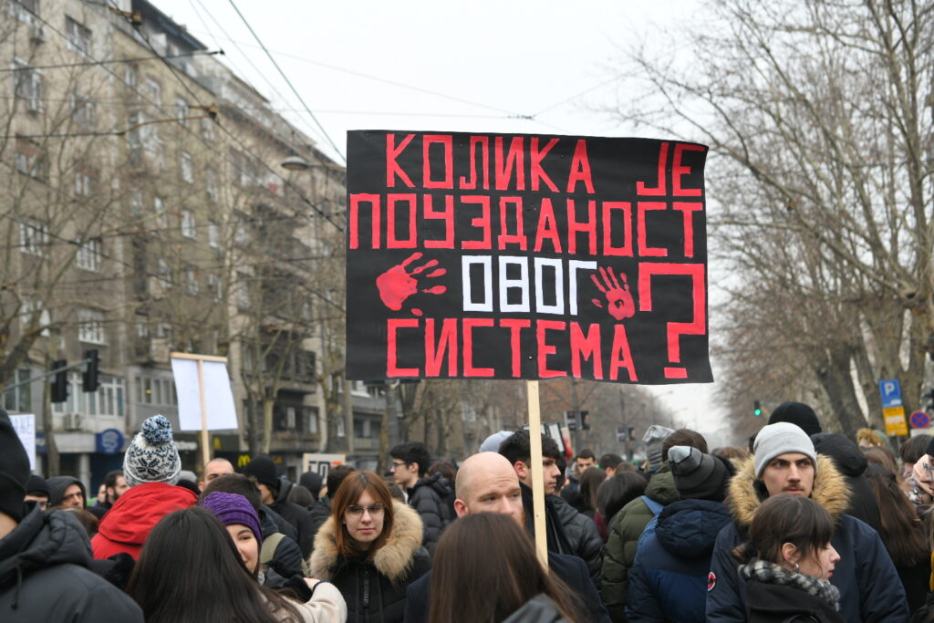 Beograd 15.01.2025. Protest Zastani Srbijo, blokada, etf, bulevar, studenti, studentska blokada Foto: Amir Hamzagić/Nova.rs