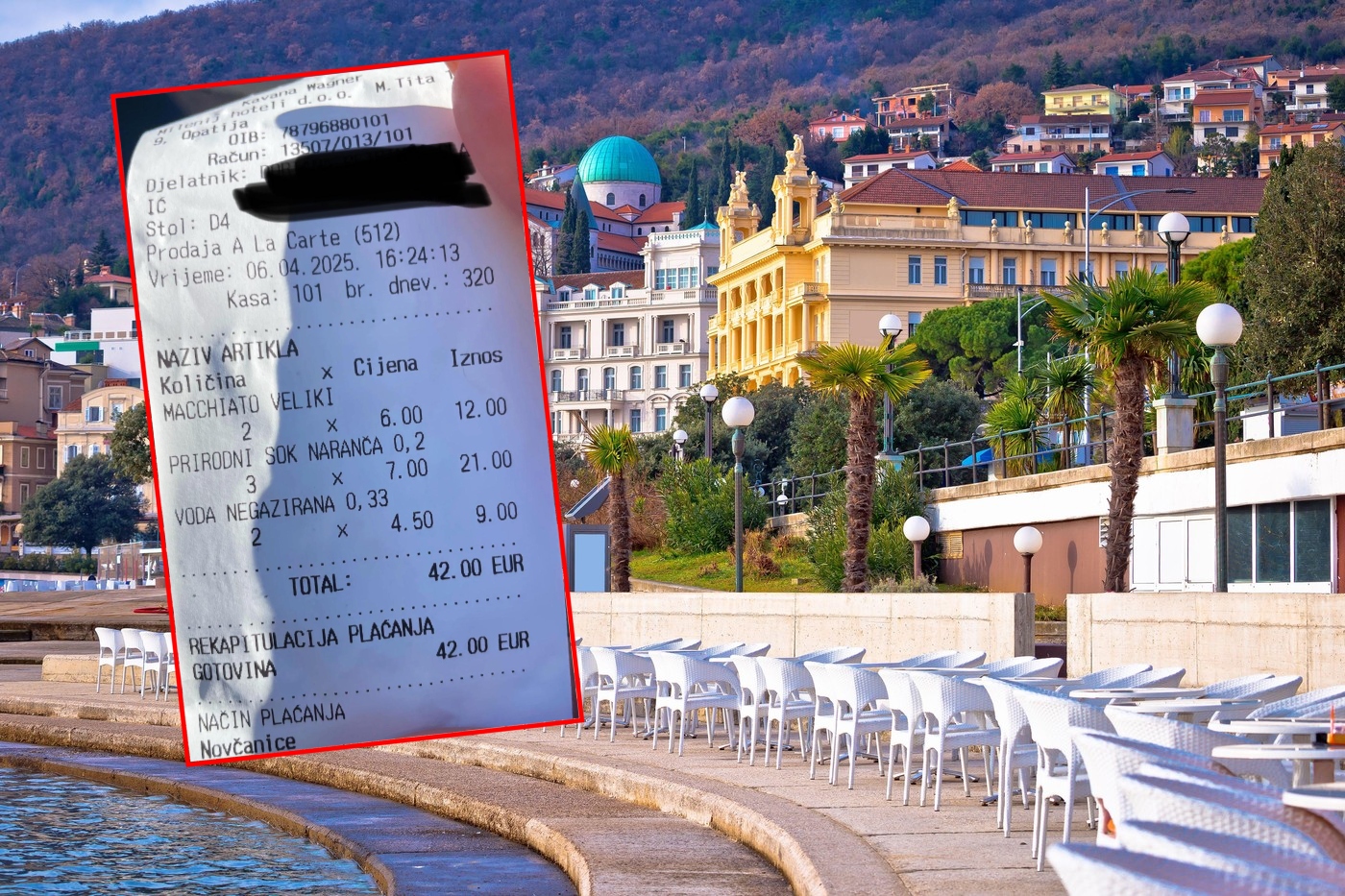 Cene pića u Opatiji u luks restoranu