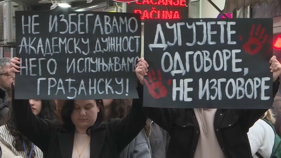 Niš, 26.01.2025. Protest studenata u Nišu, skup podrške studentima u Beogradu, studentski protest, studenti Foto: N1
